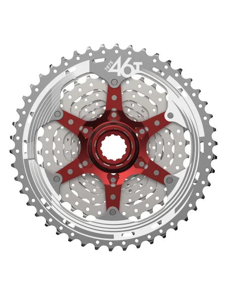 Cassette 10 speed Sunrace CSMX3 11-46T - zilver/rood