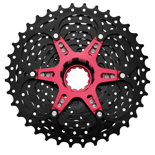 Cassette 10 speed Sunrace CS-MX0 11-36T - zwart/rood