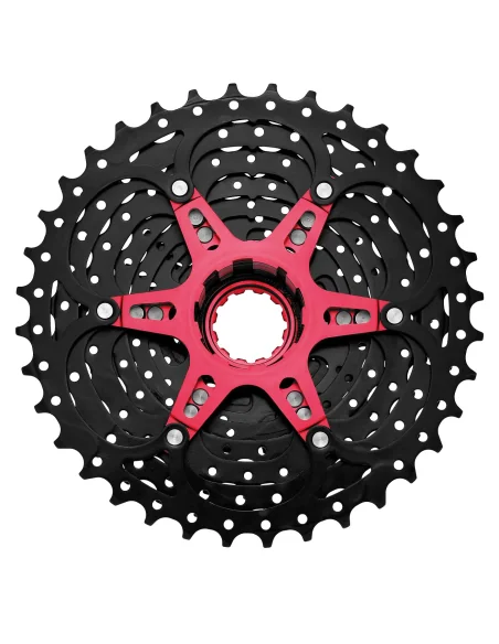 Cassette 10 speed Sunrace CS-MX0 11-36T - zwart/rood