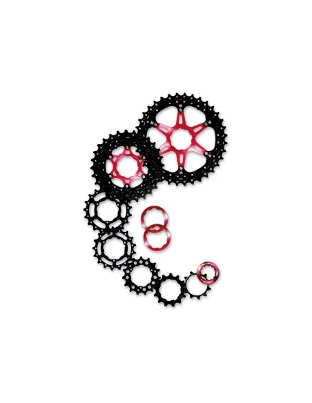 Cassette 10 speed Sunrace CS-MX0 11-36T - zwart/rood