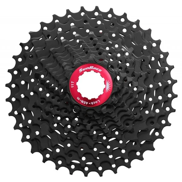 Cassette 11 speed Sunrace CSRX1 11-28T - zwart/rood