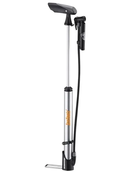 Hogedruk mini voetpomp IceToolz 240A351 met drukmeter