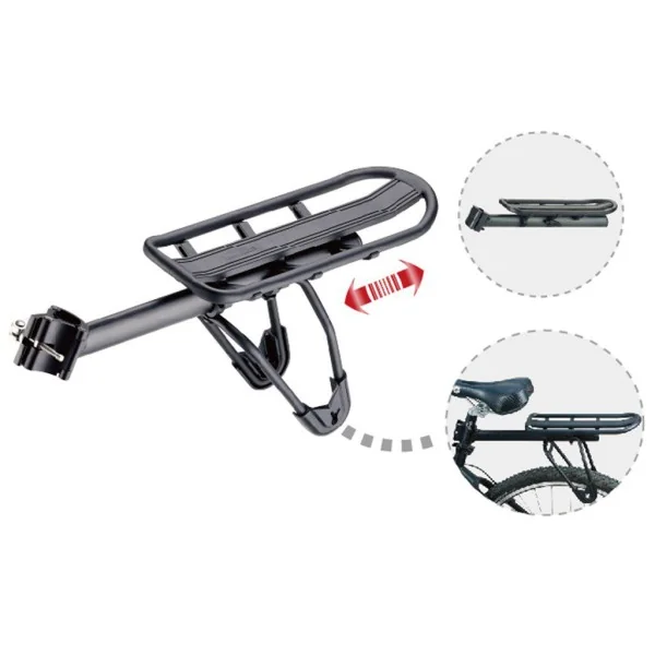 Achterdrager Massload met zadelpenbevestiging aluminium - mat zwart