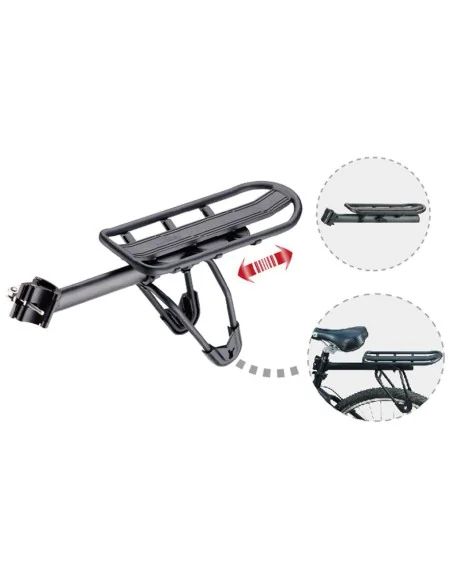 Achterdrager Massload met zadelpenbevestiging aluminium - mat zwart