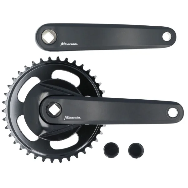 Crankstel 38T Miranda Delta 170mm crankarm - met disc 9.5cm - zwart