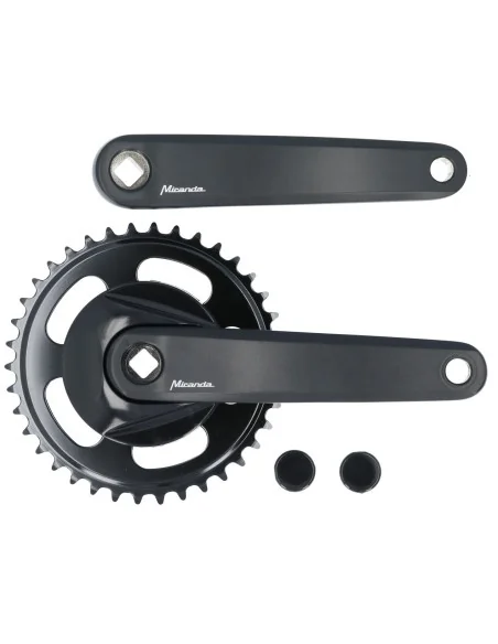 Crankstel 38T Miranda Delta 170mm crankarm - met disc 9.5cm - zwart