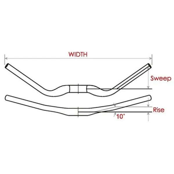 Stuur Satori Noirette Ø31.8 / B630mm 35° gebogen - mat zwart