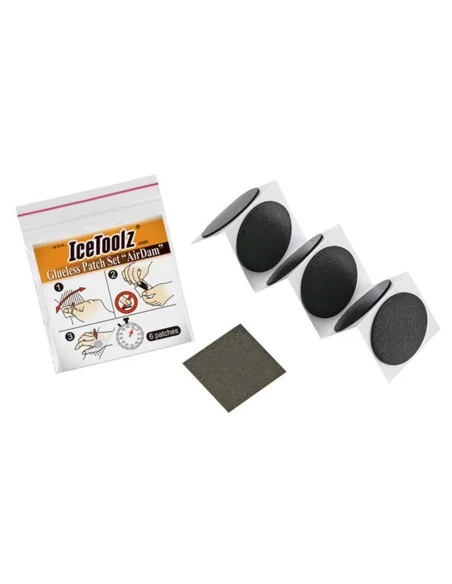 Zelfklevende bandenplakkers "AirDam" IceToolz - 6 stuks