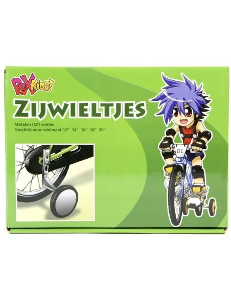 Zijwielen 12~20 PexKids in een neutrale chromen kleur