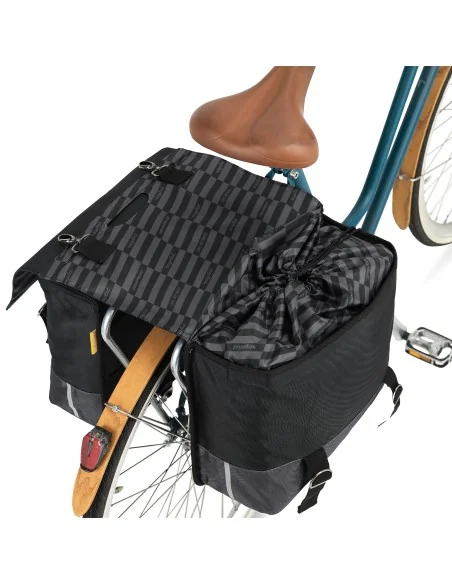 Gerecyclede dubbele fietstas Urban Proof 40 liter - zwart/grijs