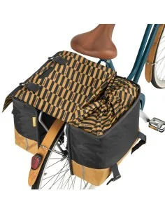 Gerecyclede dubbele fietstas Urban Proof 40 liter - grijs/geel