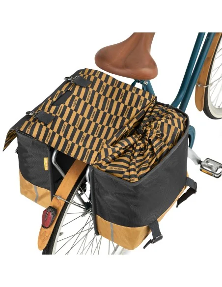 Gerecyclede dubbele fietstas Urban Proof 40 liter - grijs/geel