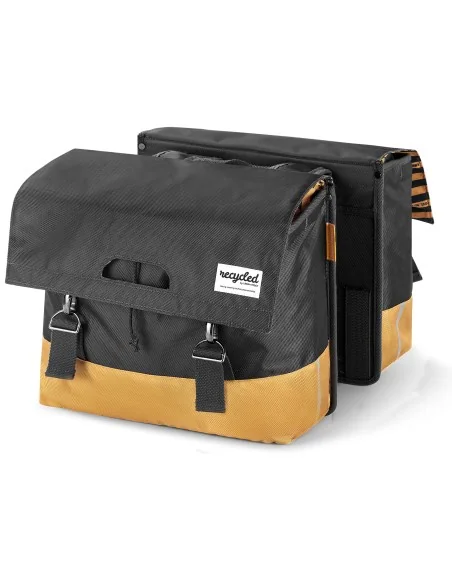 Gerecyclede dubbele fietstas Urban Proof 40 liter - grijs/geel