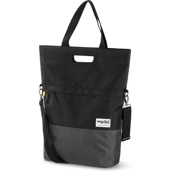 Gerecyclede shopper fietstas Urban Proof 20 liter - zwart/grijs