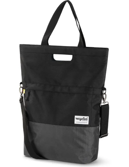 Gerecyclede shopper fietstas Urban Proof 20 liter - zwart/grijs