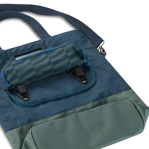 Gerecyclede shopper fietstas Urban Proof 20 liter - blauw/groen