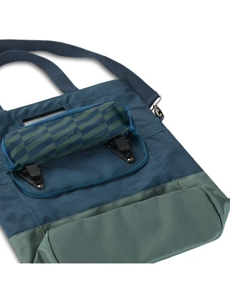 Gerecyclede shopper fietstas Urban Proof 20 liter - blauw/groen