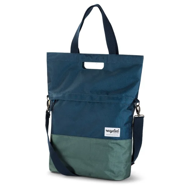 Gerecyclede shopper fietstas Urban Proof 20 liter - blauw/groen
