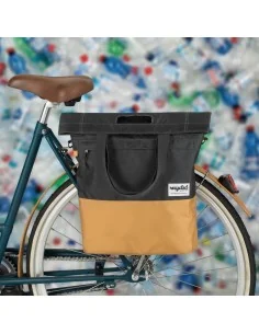 Gerecyclede shopper fietstas Urban Proof 20 liter - grijs/geel 2