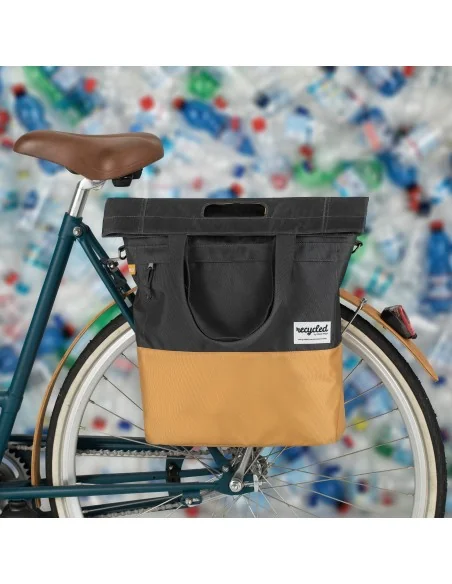 Gerecyclede shopper fietstas Urban Proof 20 liter - grijs/geel