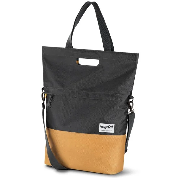 Gerecyclede shopper fietstas Urban Proof 20 liter - grijs/geel
