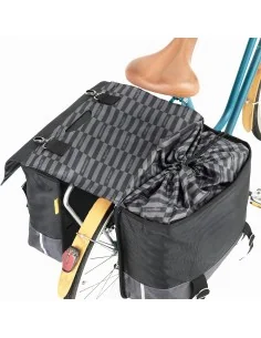 Gerecyclede dubbele fietstas Urban Proof 55 liter - zwart/grijs