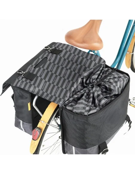 Gerecyclede dubbele fietstas Urban Proof 55 liter - zwart/grijs