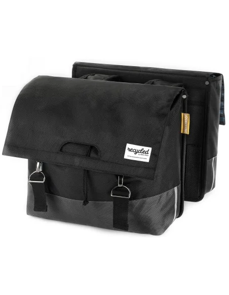 Gerecyclede dubbele fietstas Urban Proof 55 liter - zwart/grijs