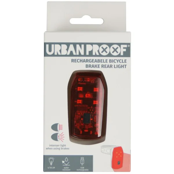 Achterlicht met remfunctie LED Urban Proof - USB oplaadbaar