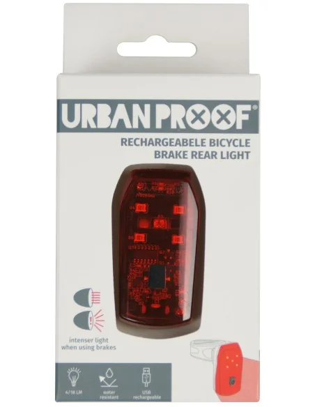 Achterlicht met remfunctie LED Urban Proof - USB oplaadbaar