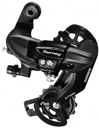 Achterderailleur 6/7-speed Shimano Tourney TY300 - directe montage D-Type (werkplaatsverpakking) - Zwart