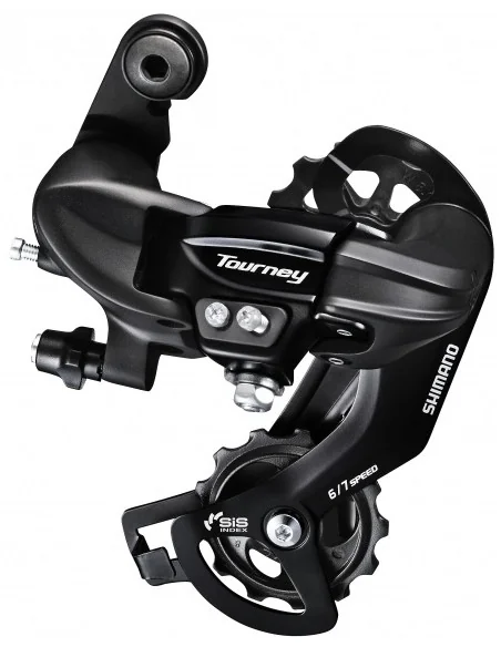 Achterderailleur 6/7-speed Shimano Tourney TY300 - directe montage D-Type (werkplaatsverpakking) - Zwart