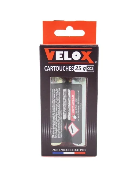 CO2 cartridge Velox met draad 25 gram - 2 stuks in blister