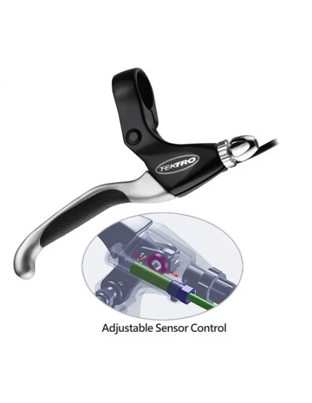 E-bike remhendelpaar Tektro EL550FR-RS V-brake met afslagsensor - zwart/satijn