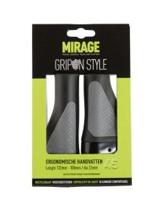 Handvatpaar Mirage Grips in style 45 - 132/100 mm met lockring - zwart / grijs