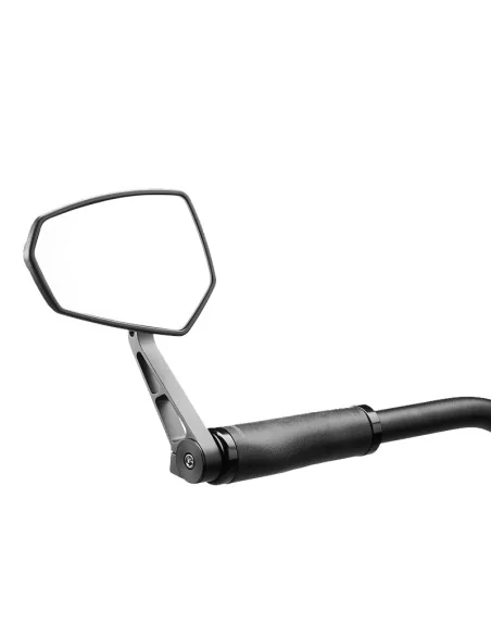 Spiegel Ergotec M-77 korte arm 120 x 80-55 mm aluminium - zwart gezandstraald (K approved)