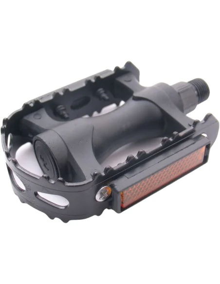 Pedaalset MTB Edge kunststof met ijzeren rand - zwart