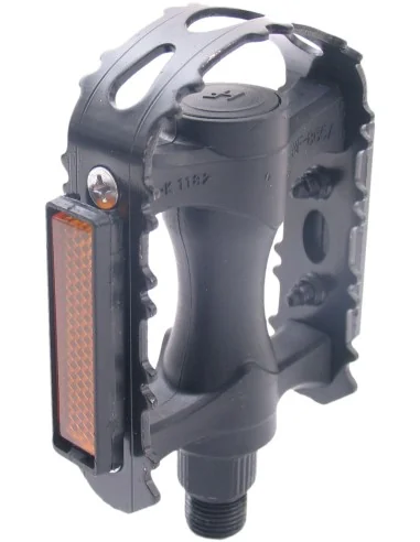 Pedaalset MTB Edge kunststof met ijzeren rand - zwart