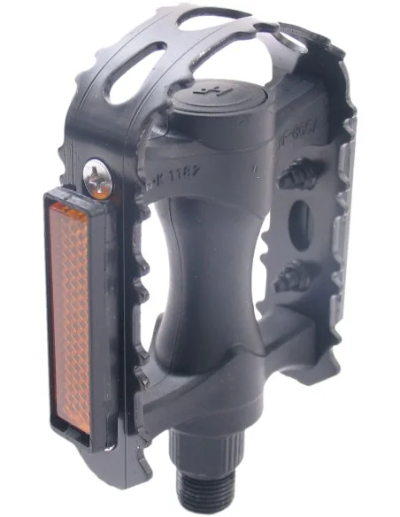 Pedaalset MTB Edge kunststof met ijzeren rand - zwart