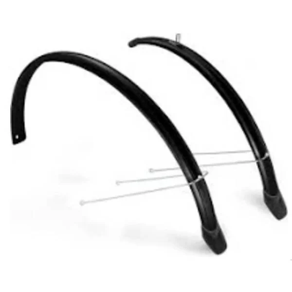 Spatbordset 28" Eurofender Lampo 58 mm breed - Glans zwart