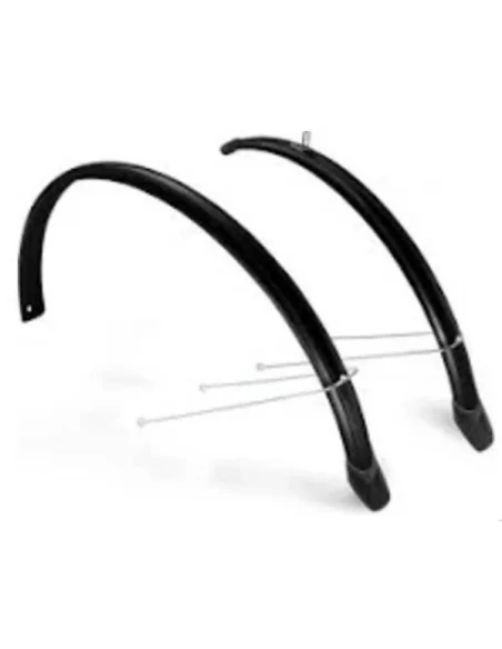 Spatbordset 28" Eurofender Lampo 58 mm breed - Glans zwart