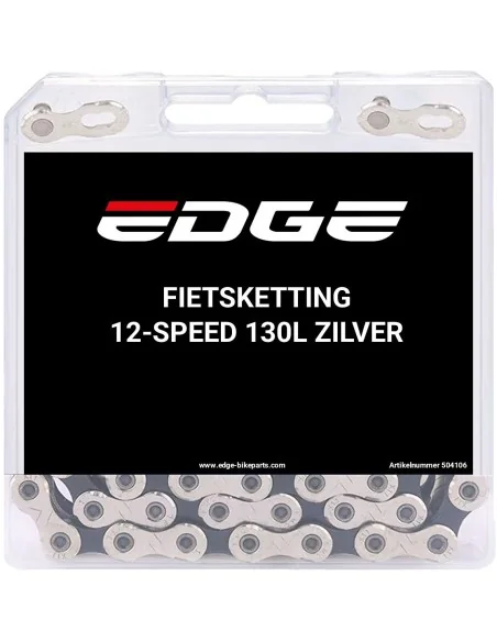 Fietsketting 12 speed Edge CHN-006 met 130 schakels - zilver