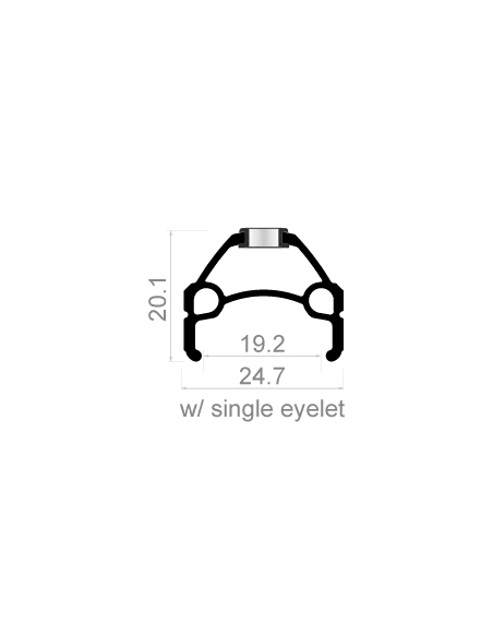 Velg Skorpion 26" / 559 x 19C 36 gaats - spaak 14 - zilver
