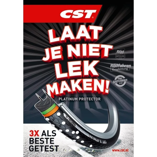 Buitenband CST Platinum Protector 28 x 1.40" / 37-622 mm - zwart met reflectie