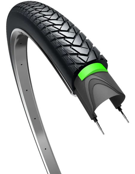 Buitenband Edge Traveller Protect 28 x 1.60" / 42-622 - zwart met reflectie