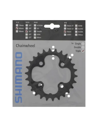 Kettingblad 26T Shimano Deore FC-M590 - zwart
