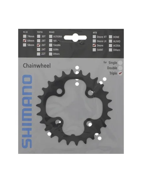 Kettingblad 26T Shimano Deore FC-M590 - zwart