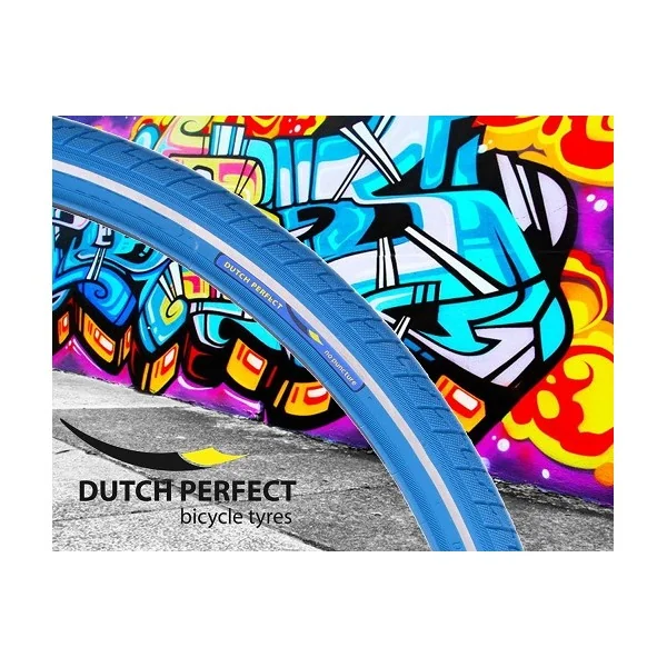 Buitenband Dutch Perfect 28 x1.40" / 40-622 anti-lek - blauw met reflectie