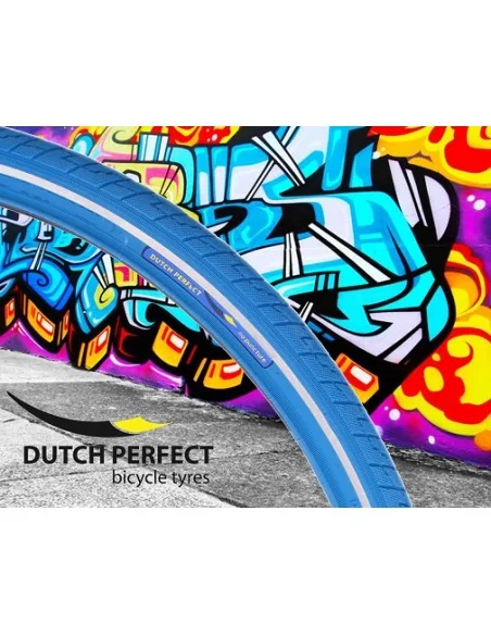 Buitenband Dutch Perfect 28 x1.40" / 40-622 anti-lek - blauw met reflectie