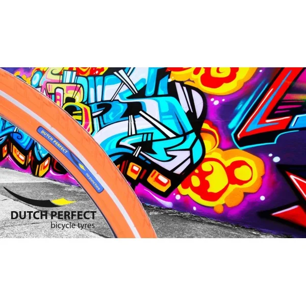Buitenband Dutch Perfect 28 x 1.40" / 40-622mm anti-lek - orange met reflectie
